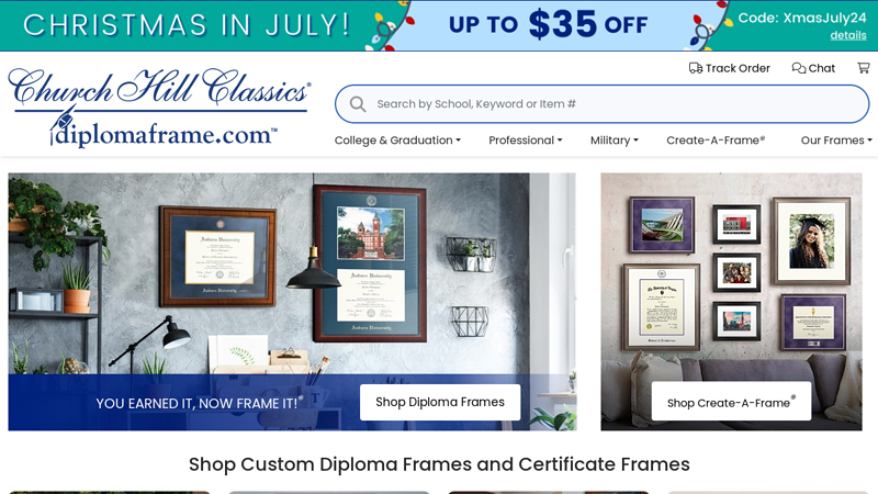 Custom Diploma & Certificate Frames | Church Hill Classics