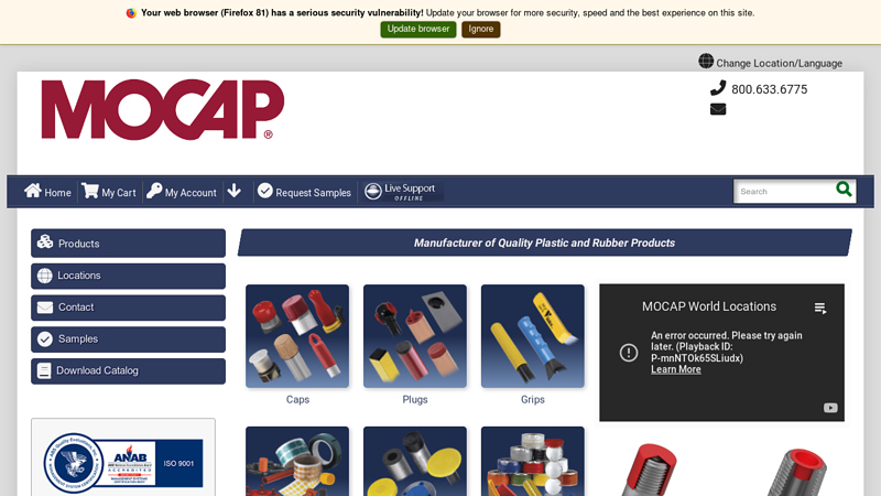 MOCAP, Manufacturer of Quality Plastic Caps, Rubber Plugs, Grips, and Tapes for Product Protection, Masking and Finishing