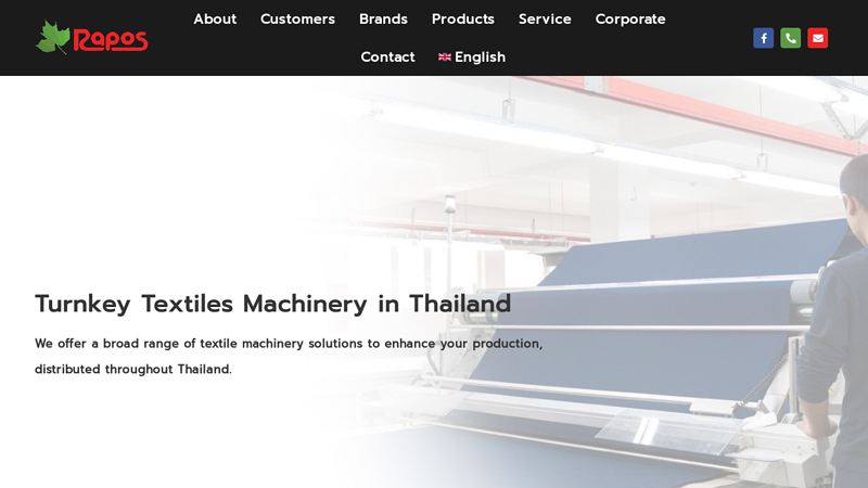 Rapos Technology Co., Ltd. C Turnkey Solution for Textiles Machinery in Thailand - Rapos Technology Co., Ltd.